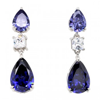 Ασημένια κρεμαστά σκουλαρίκια σταγόνες 925