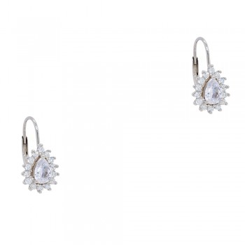 Ασημένια ημικρεμαστά σκουλαρίκια σταγόνες 925 με ζιργκόν