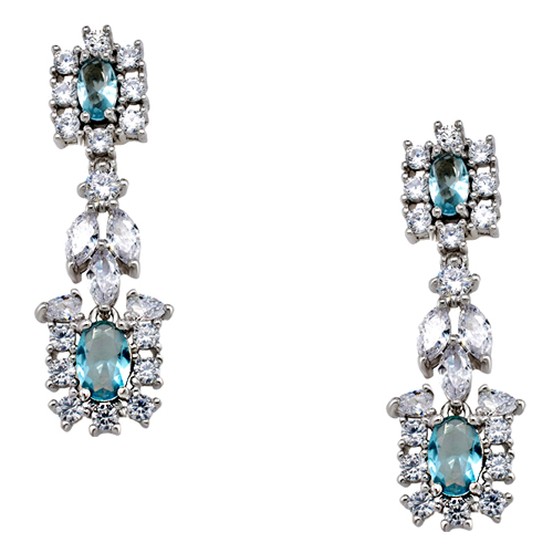 Ασημένια κρεμαστά σκουλαρίκια 925 με ζιργκόν