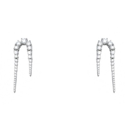 Ασημένια κρεμαστά σκουλαρίκια 925 με ζιργκόν