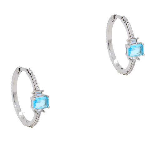 Ασημένια σκουλαρίκια κρίκοι 925 με ζιργκόν