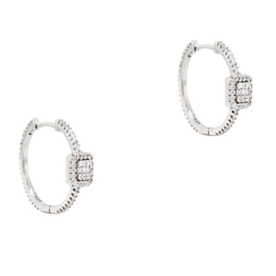 Ασημένια σκουλαρίκια κρίκοι 925 με ζιργκόν