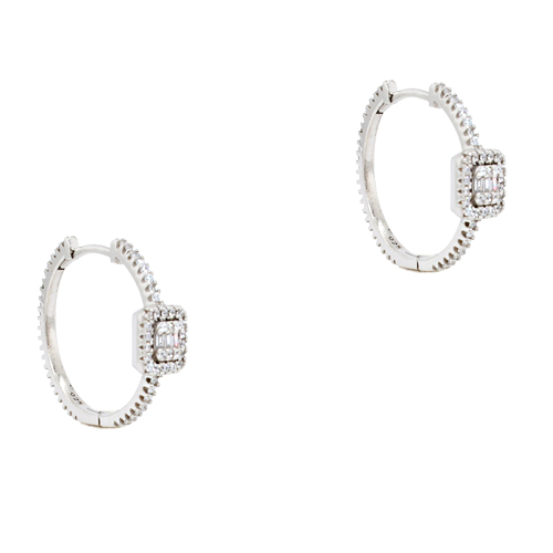 Ασημένια σκουλαρίκια κρίκοι 925 με ζιργκόν