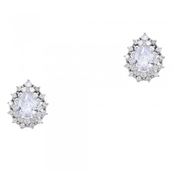 Ασημένια σκουλαρίκια σταγόνες 925 με ζιργκόν