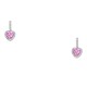 Ασημένια ημικρεμαστά σκουλαρίκια καρδιές 925 με ζιργκόν