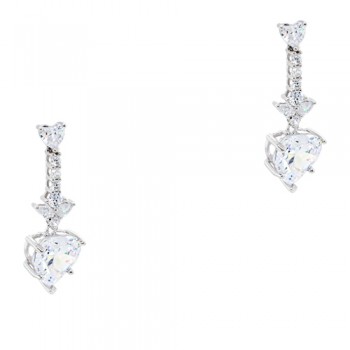 Ασημένια κρεμαστά σκουλαρίκια καρδιές 925