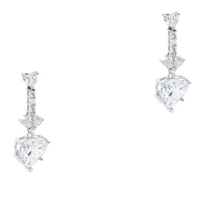 Ασημένια κρεμαστά σκουλαρίκια καρδιές 925