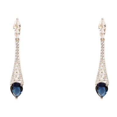 Ασημένια κρεμαστά σκουλαρίκια 925 με ζιργκόν