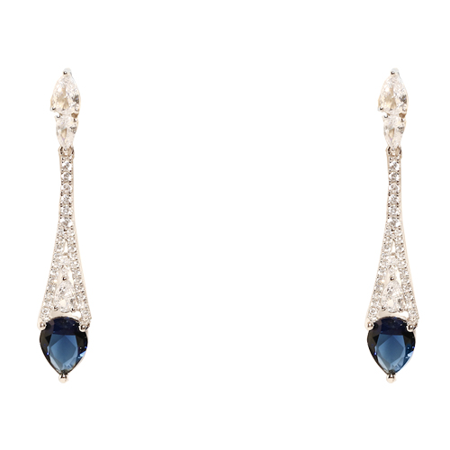 Ασημένια κρεμαστά σκουλαρίκια 925 με ζιργκόν