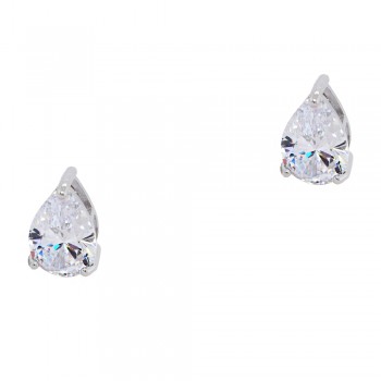 Ασημένια νυφικά σκουλαρίκια σταγόνες 925 με ζιργκόν