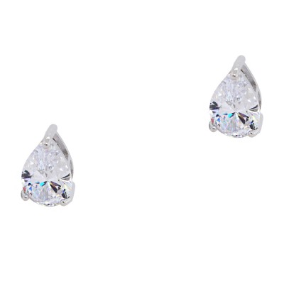 Ασημένια νυφικά σκουλαρίκια σταγόνες 925 με ζιργκόν