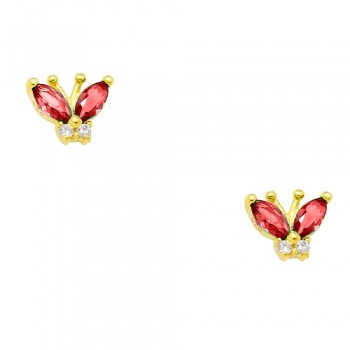 Ασημένια επιχρυσωμένα σκουλαρίκια πεταλούδες 925
