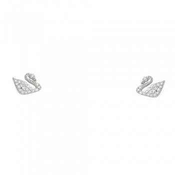 Ασημένια σκουλαρίκια κύκνοι 925 με ζιργκόν