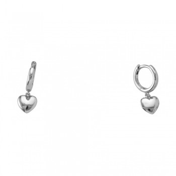 Ασημένια σκουλαρίκια 925 κρικάκια με καρδιές