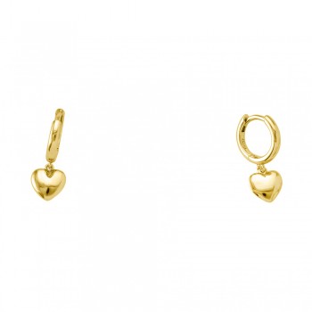 Ασημένια επιχρυσωμένα σκουλαρίκια κρικάκια 925 με καρδιές