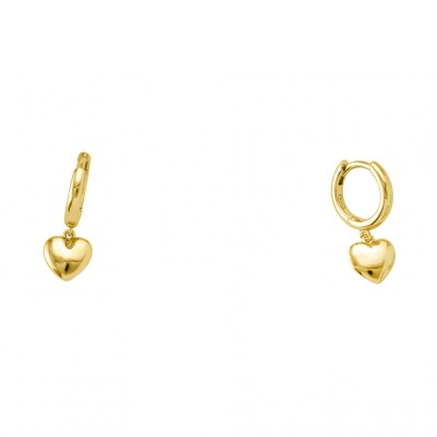 Ασημένια επιχρυσωμένα σκουλαρίκια κρικάκια 925 με καρδιές