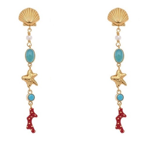 Ασημένια επιχρυσωμένα κρεμαστά σκουλαρίκια 925