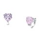 Ασημένια ημικρεμαστά σκουλαρίκια καρδιές 925 με ζιργκόν