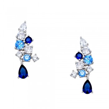 Ασημένια σκουλαρίκια σταγόνες 925 με ζιργκόν