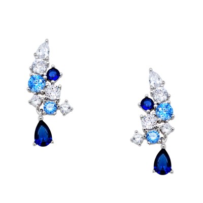 Ασημένια σκουλαρίκια σταγόνες 925 με ζιργκόν