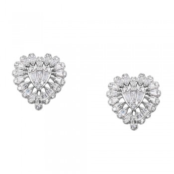 Ασημένια σκουλαρίκια καρδιές 925 με ζιργκόν