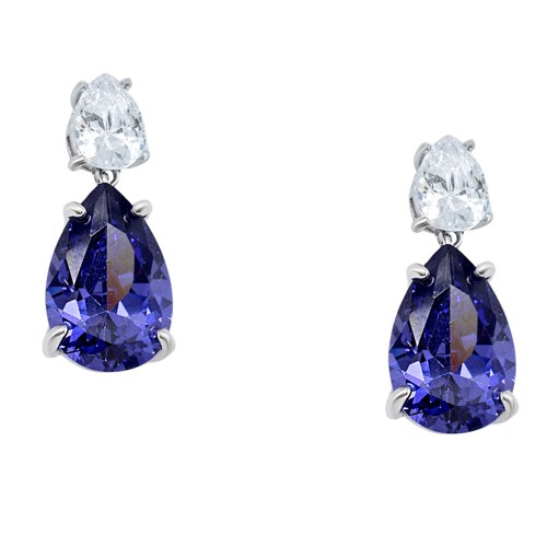 Ασημένια σκουλαρίκια σταγόνες 925 με ζιργκόν