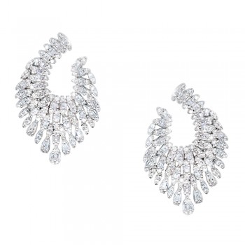 Ασημένια νυφικά σκουλαρίκια 925 με ζιργκόν