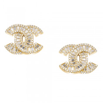 Ασημένια επιχρυσωμένα σκουλαρίκια 925 με ζιργκόν