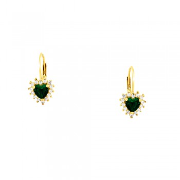 Ασημένια επιχρυσωμένα ημικρεμαστά σκουλαρίκια καρδιές 925