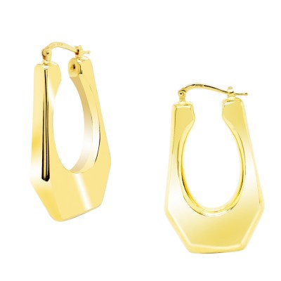 Ασημένια επίχρυσα σκουλαρίκια κρίκοι 925