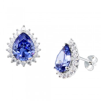 Ασημένια σκουλαρίκια σταγόνες 925 με ζιργκόν