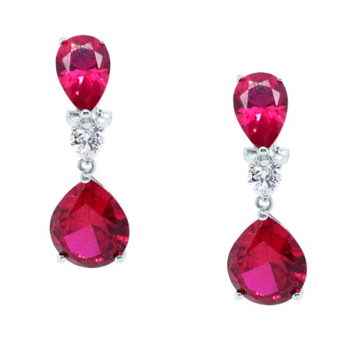 Ασημένια σκουλαρίκια σταγόνες 925 με ζιργκόν