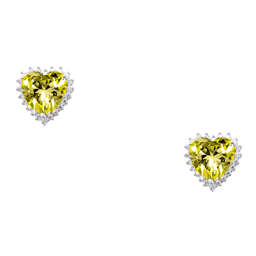 Ασημένια σκουλαρίκια καρδιές 925 με ζιργκόν