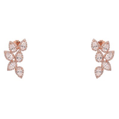 Ασημένια σκουλαρίκια σταγόνες 925 σε ροζ χρώμα