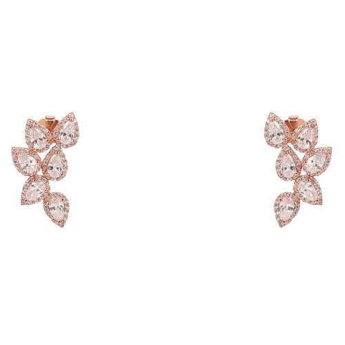 Ασημένια σκουλαρίκια σταγόνες 925 σε ροζ χρώμα