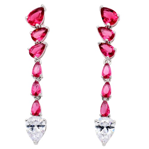 Ασημένια κρεμαστά σκουλαρίκια 925 με ζιργκόν