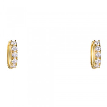 Ασημένια επιχρυσωμένα σκουλαρίκια κρίκοι 925 με ζιργκόν