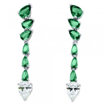 Ασημένια κρεμαστά σκουλαρίκια 925 με ζιργκόν