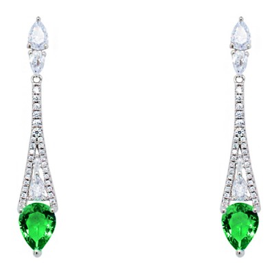 Ασημένια κρεμαστά σκουλαρίκια 925 με ζιργκόν