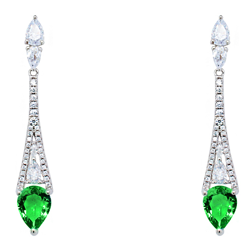 Ασημένια κρεμαστά σκουλαρίκια 925 με ζιργκόν