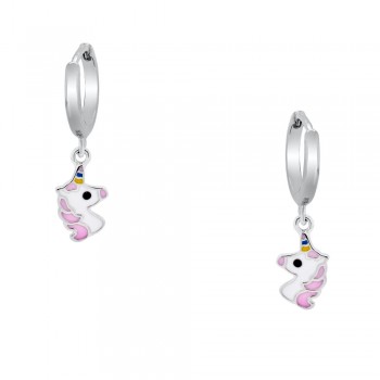 Ασημένια παιδικά σκουλαρίκια κρικάκια μονόκεροι 925