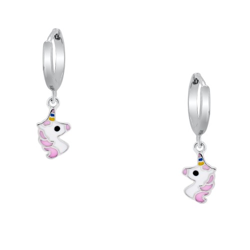 Ασημένια παιδικά σκουλαρίκια κρικάκια μονόκεροι 925