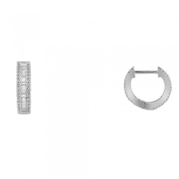 Ασημένια σκουλαρίκια κρίκοι 925 με ζιργκόν