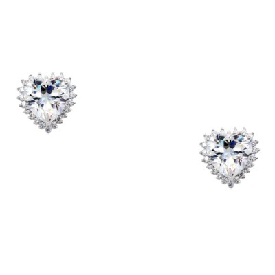 Ασημένια σκουλαρίκια καρδιές 925 με ζιργκόν