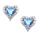 Ασημένια σκουλαρίκια καρδιές 925 με ζιργκόν
