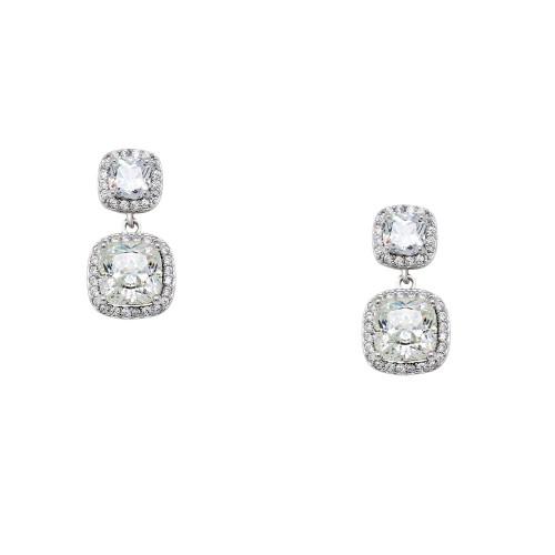 Ασημένια ημικρεμαστά σκουλαρίκια 925 με ζιργκόν