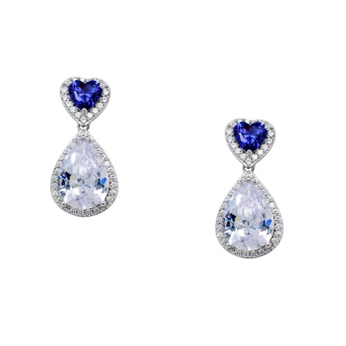 Ασημένια σκουλαρίκια σταγόνες 925 με ζιργκόν