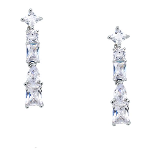 Ασημένια κρεμαστά σκουλαρίκια 925 με ζιργκόν