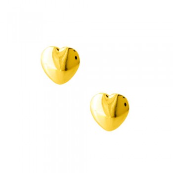 Ασημένια επιχρυσωμένα σκουλαρίκια καρδιές 925