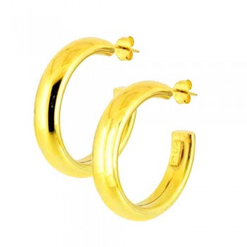 Ασημένια επιχρυσωμένα σκουλαρίκια κρίκοι 925